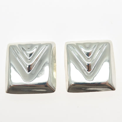 925 Sterling Silver Vintage Mexico Modernist Arrow Clip On Earrings