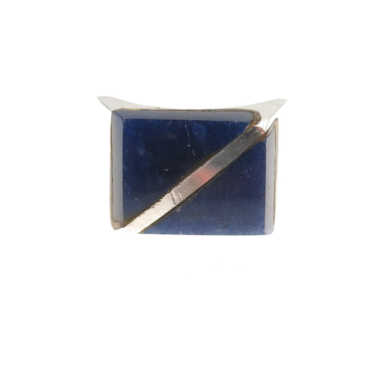 925 Sterling Silver Vintage Mexico Real Sodalite Ring Size 8.25