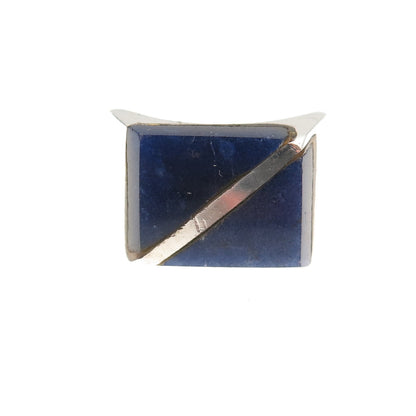 925 Sterling Silver Vintage Mexico Real Sodalite Ring Size 8.25