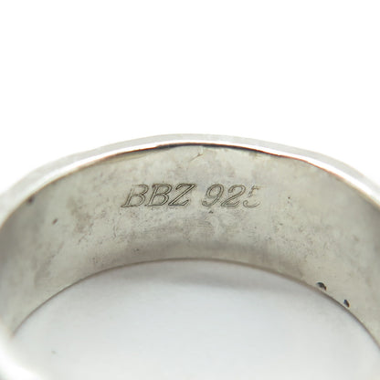 925 Sterling Silver Vintage Tribal Cave Band Ring Size 6.25