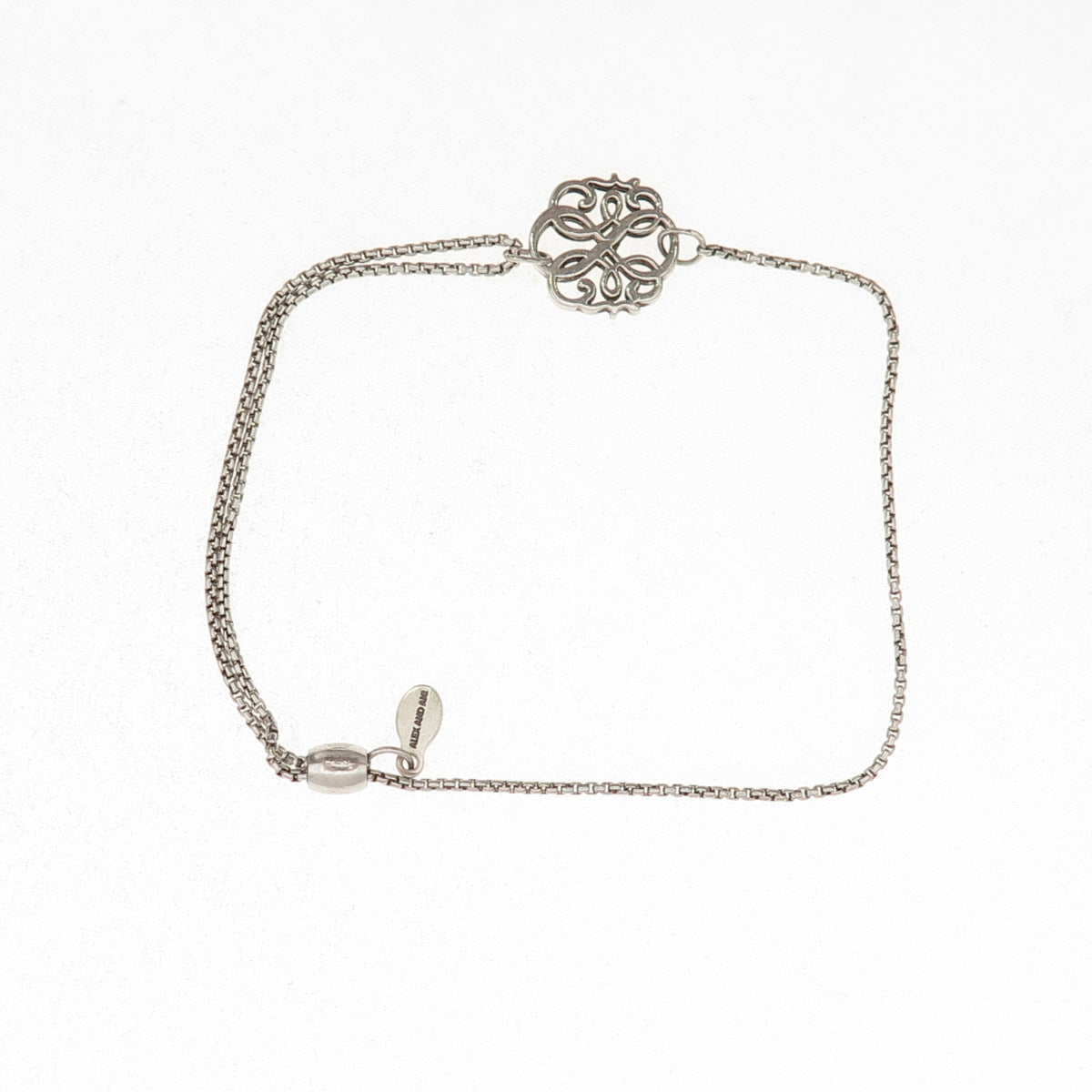 Alex & Ani 925 Sterling Path of Life Round Box Link Adjustable Bracelet 5-10"