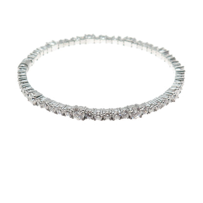 925 Sterling Silver Round-Cut C Z Tennis Link Bangle Bracelet 7.75"