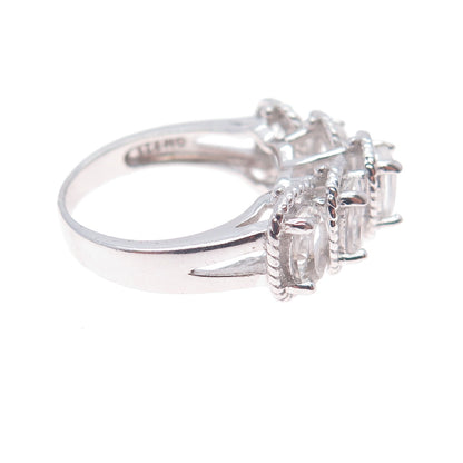 925 Sterling Silver Oval-Cut C Z Ring Size 5.25