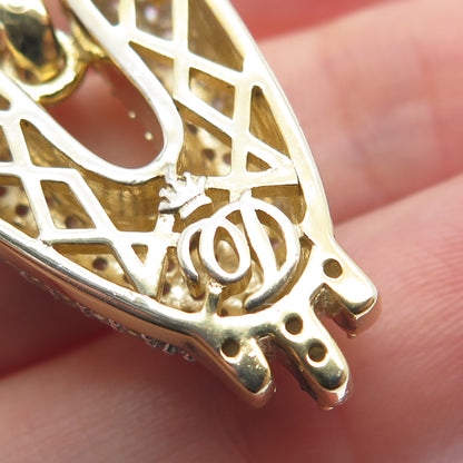 925 Sterling Silver Gold Plated Round-Cut Shaped C Z Letter V Sparkle Pendant