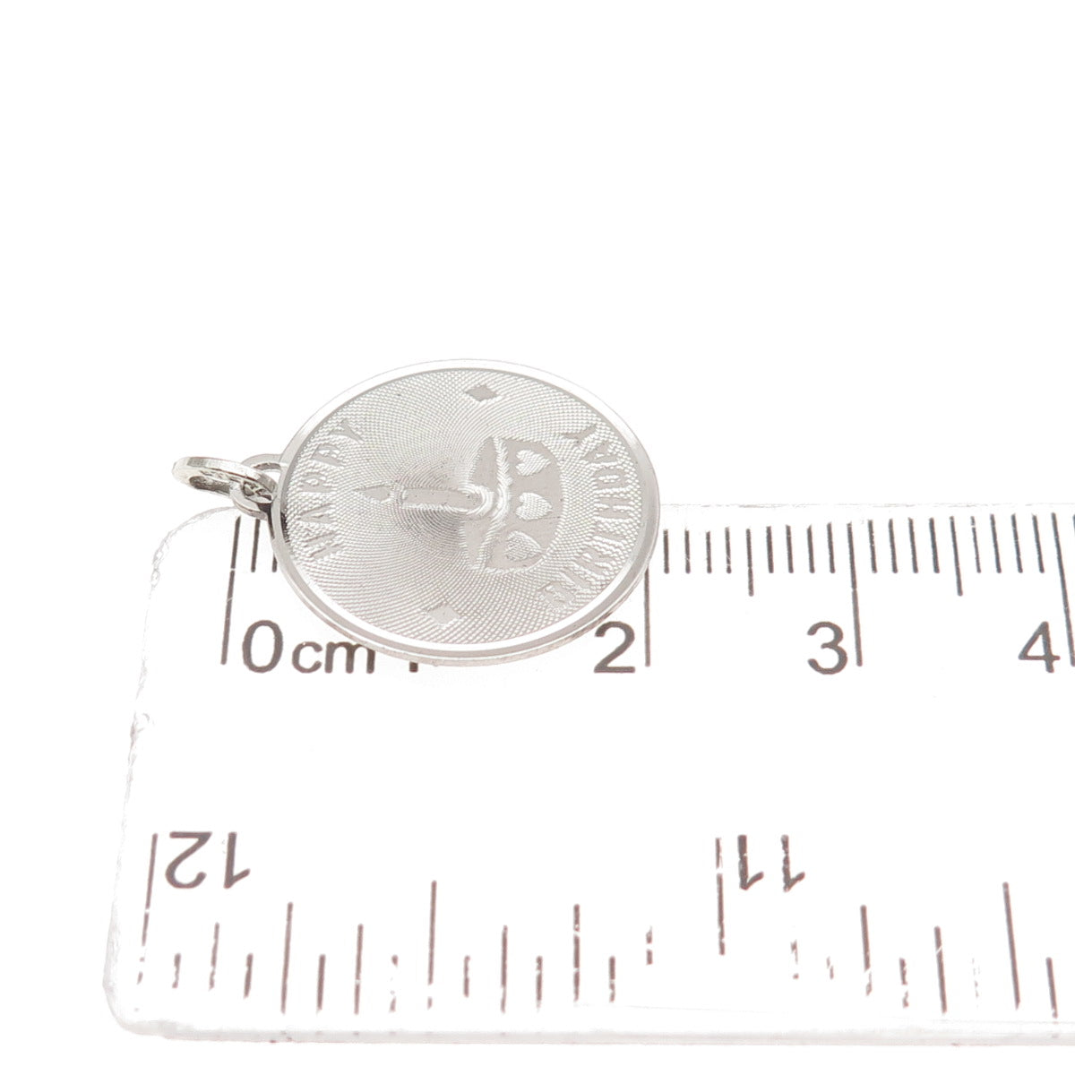 BEAU 925 Sterling Silver Vintage Happy Birthday Cake Mini Charm Pendant