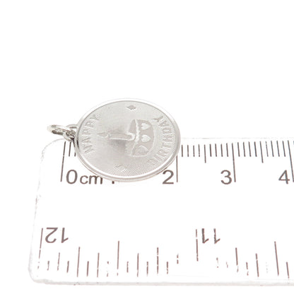 BEAU 925 Sterling Silver Vintage Happy Birthday Cake Mini Charm Pendant