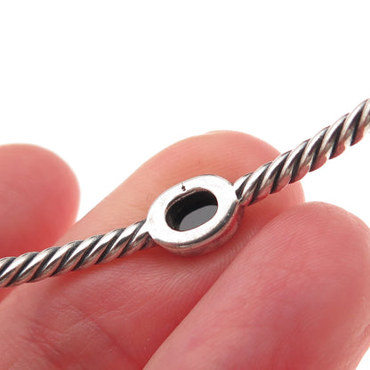 David Yurman 925 Sterling Vintage Real Spinel Cable Classics Bangle Bracelet 8"