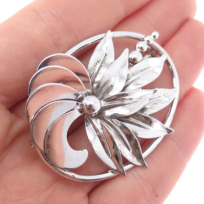 Binder Brothers 925 Sterling Silver Antique Art Deco Flower Pin Brooch