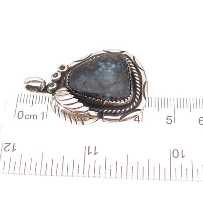 Alice Mc Shirley Old Pawn 925 Sterling Vintage Peacock Turquoise Feather Pendant