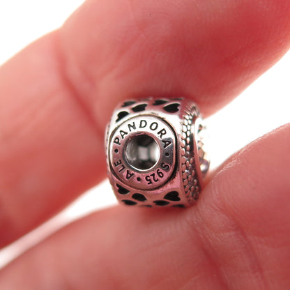 Pandora 925 Sterling Silver C Z Essence Passion Heart Slide Bead Charm