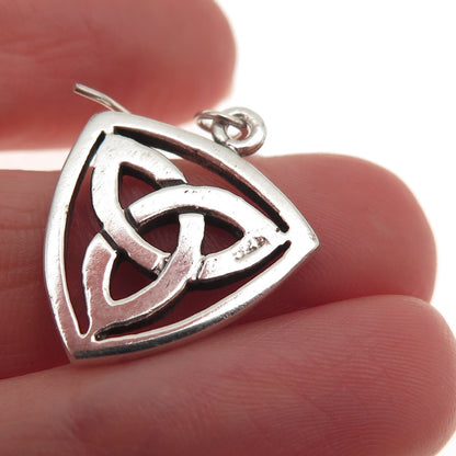 925 Sterling Silver Vintage Celtic Trinity Dangle Earrings