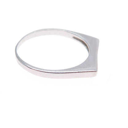 925 Sterling Silver Round-Cut C Z Stackable Bar Ring Size 8.25