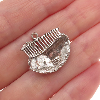 835 Silver Vintage Parthenon Oxidized Charm Pendant