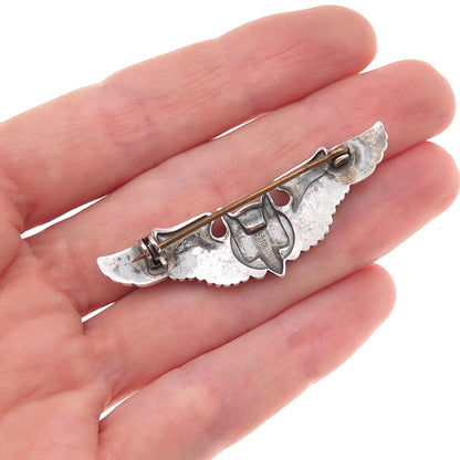 925 Sterling Silver Antique WWII US Army Air Force Aerial Gunner Pin Brooch
