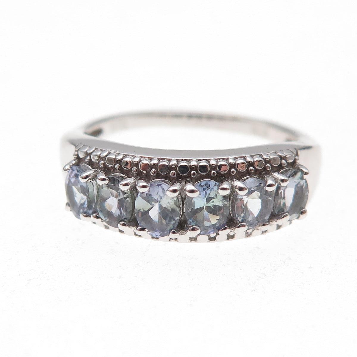 Chuck Clemency 925 Sterling Silver Real Oval-Cut Iolite Ring Size 8