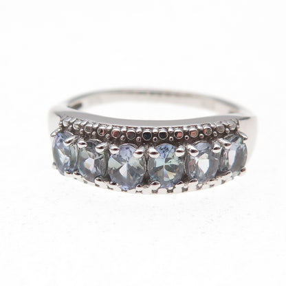 Chuck Clemency 925 Sterling Silver Real Oval-Cut Iolite Ring Size 8