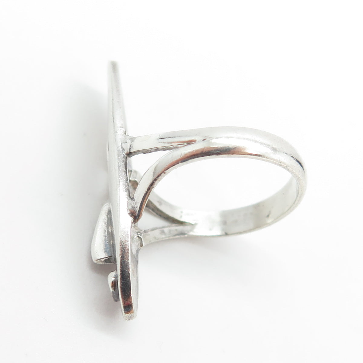 925 Sterling Silver Vintage Mexico Aztec Tribal Mask Ring Size 8.25