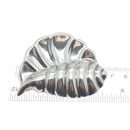 925 Sterling Silver Vintage Mexico Modernist Puffy Seashell Pin Brooch