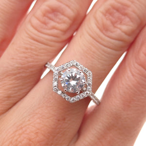 925 Sterling Silver Round-Cut C Z Engagement Size 6.25