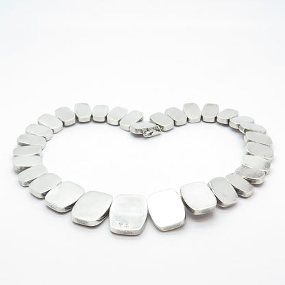 Sterling Silver Vintage ACLEONI Real Mother-of-Pearl Swirl Slide Necklace 16"