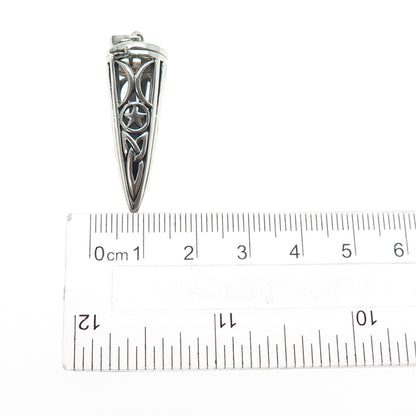 PETER STONE 925 Sterling Silver Vintage Celtic Knot Oxidized Locket Pendant