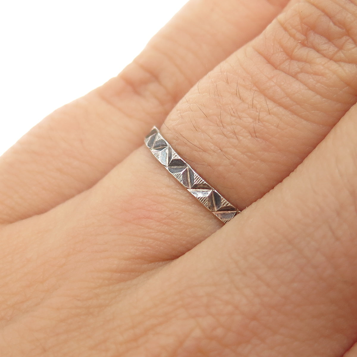 MWS Mark Washerman Samara 925 Sterling Silver Vintage Oxidized Band Ring Size 6
