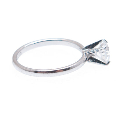 VARGAS & LIND 925 Sterling Silver Antique Art Deco C Z Engagement Ring Size 7
