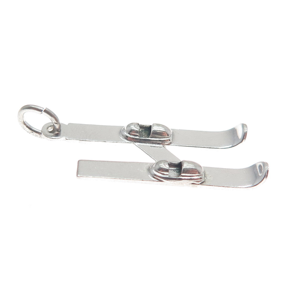 925 Sterling Silver Vintage Skiing Minimalist Charm Pendant