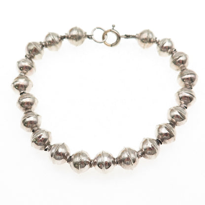Old Pawn 925 Sterling Silver Gold Filled Lock Vintage Navajo Pearls Bracelet 7"