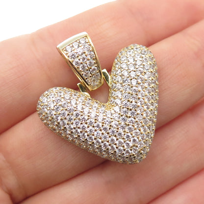 925 Sterling Silver Gold Plated Round-Cut C Z Letter V Initial Pendant