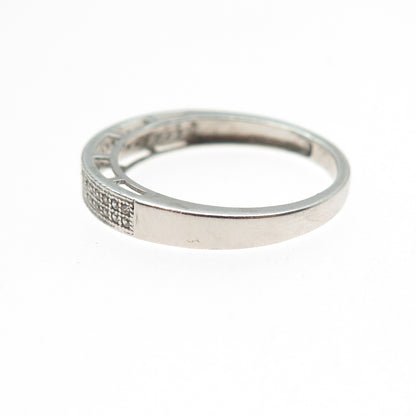 925 Sterling Silver Round-Cut C Z Half Eternity Band Ring Size 9
