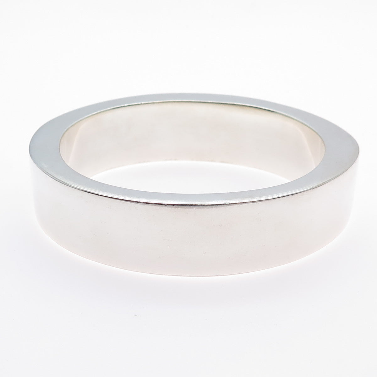 925 Sterling Silver Vintage Mexico Heavy 88.8g Modernist Bangle Bracelet 8"