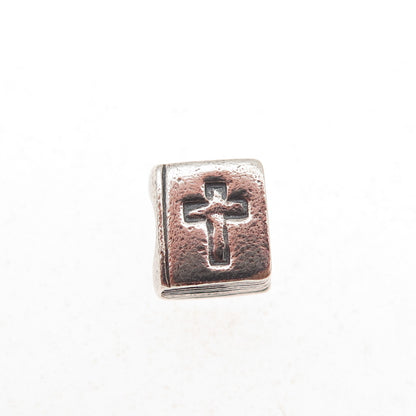 Pandora 925 Sterling Silver Cross Bible Slide Bead Charm