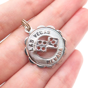 SASCO 925 Sterling Silver Vintage Las Vegas Nevada Lucky Dices Charm Pendant