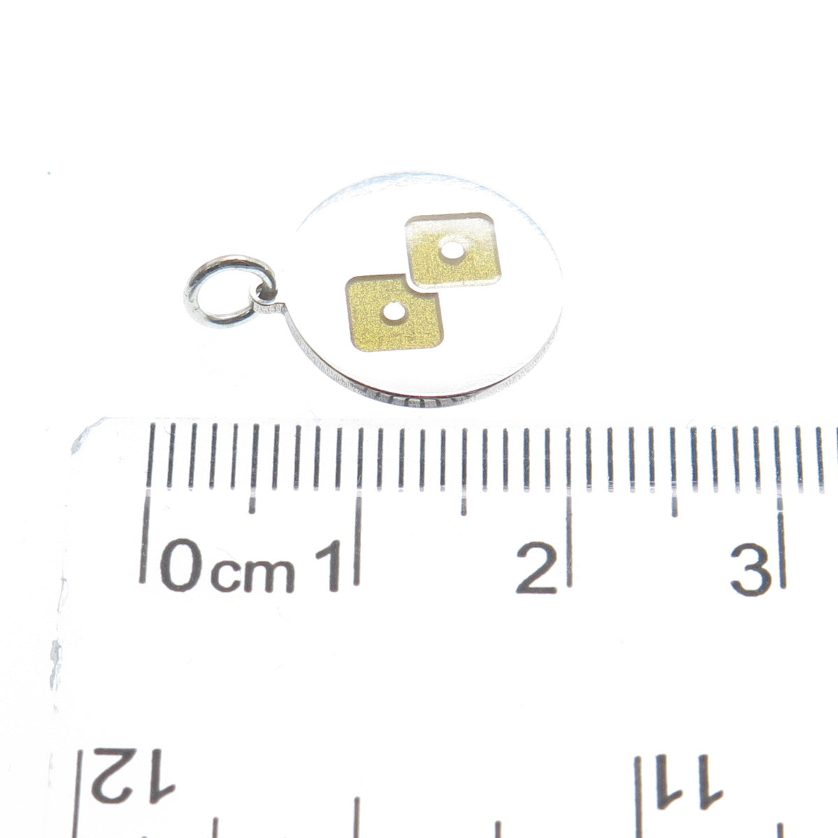 925 Sterling Silver Yellow Enamel Number 2 Lucky Dice Minimalist Charm Pendant