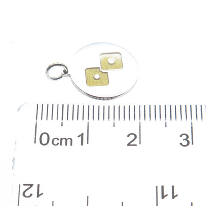 925 Sterling Silver Yellow Enamel Number 2 Lucky Dice Minimalist Charm Pendant