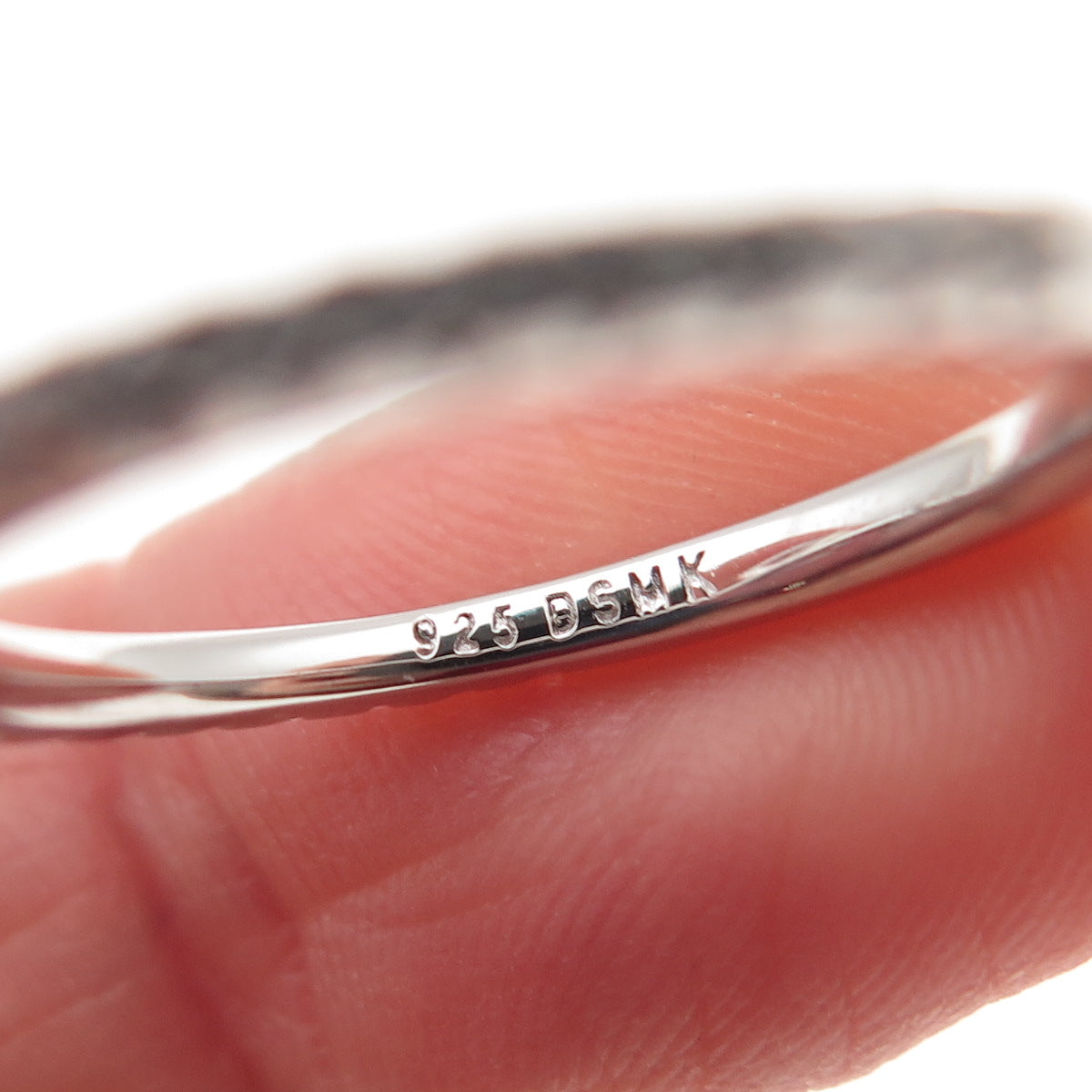 DSMK 925 Sterling Silver Round-Cut C Z Engagement Ring Size 7.25