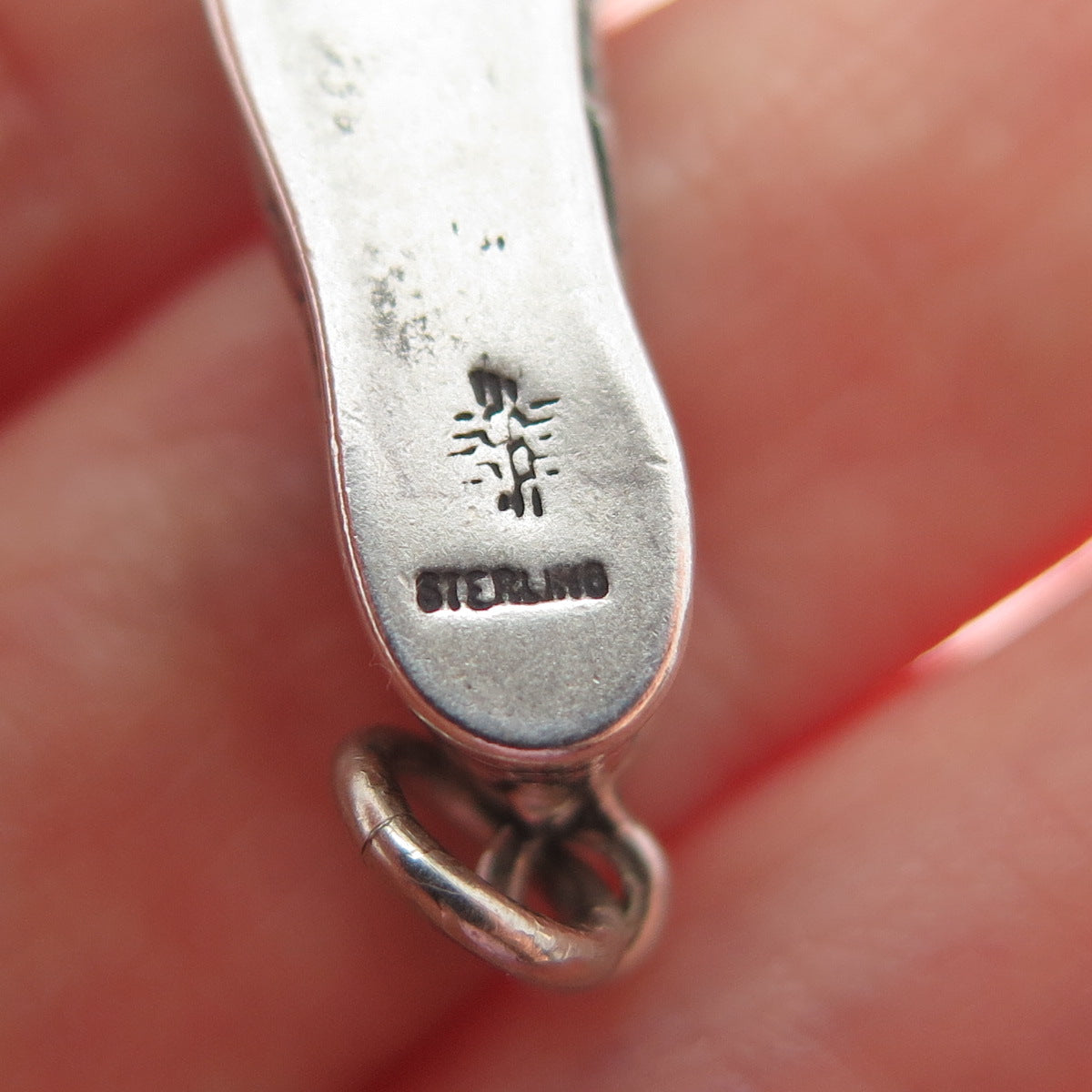 SUNWEST 925 Sterling Silver Vintage Ladies Shoe Oxidized Charm Pendant