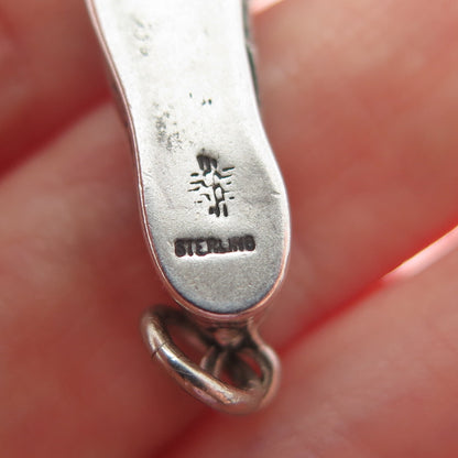 SUNWEST 925 Sterling Silver Vintage Ladies Shoe Oxidized Charm Pendant