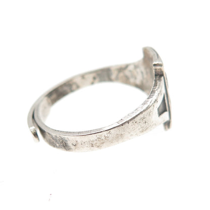 ROBBINS & CO. 925 Sterling Vintage Brownie Girl Scout Adjustable Ring Size 7.75