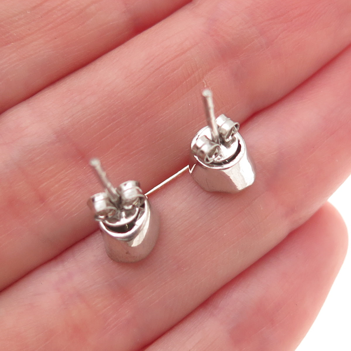 925 Sterling Silver Real Rose-Cut Canary Diamond Stud Earrings