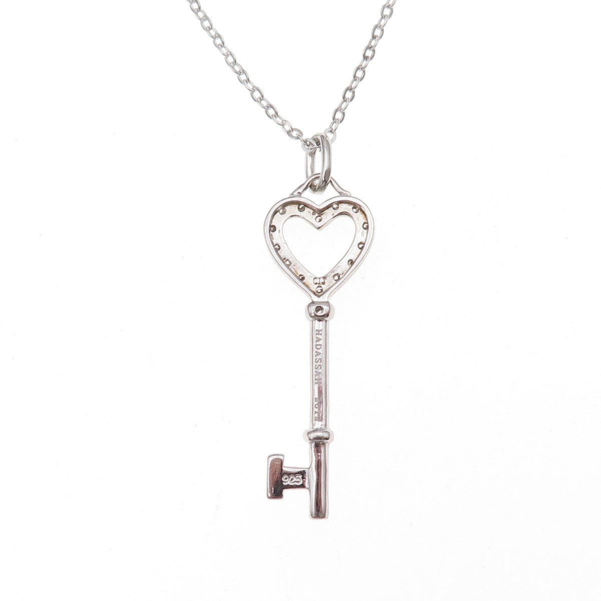 Hadassah 925 Sterling Silver 2012 Round-Cut C Z Ket Cable Chain Necklace 18"