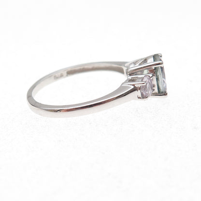 Chuck Clemency 925 Sterling Silver Real Iolite & White Topaz Ring Size 8