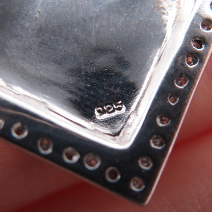 925 Sterling Silver Real Round-Cut Diamond Modernist Dangle Earrings