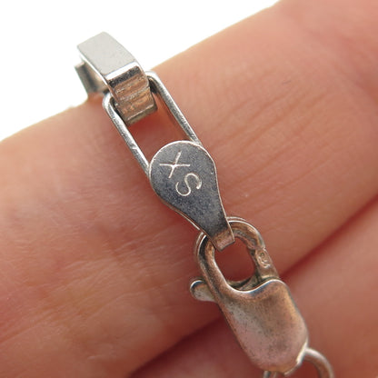 SX Sally C 925 Sterling Silver Vintage Italy Open Box Chain Necklace 18"