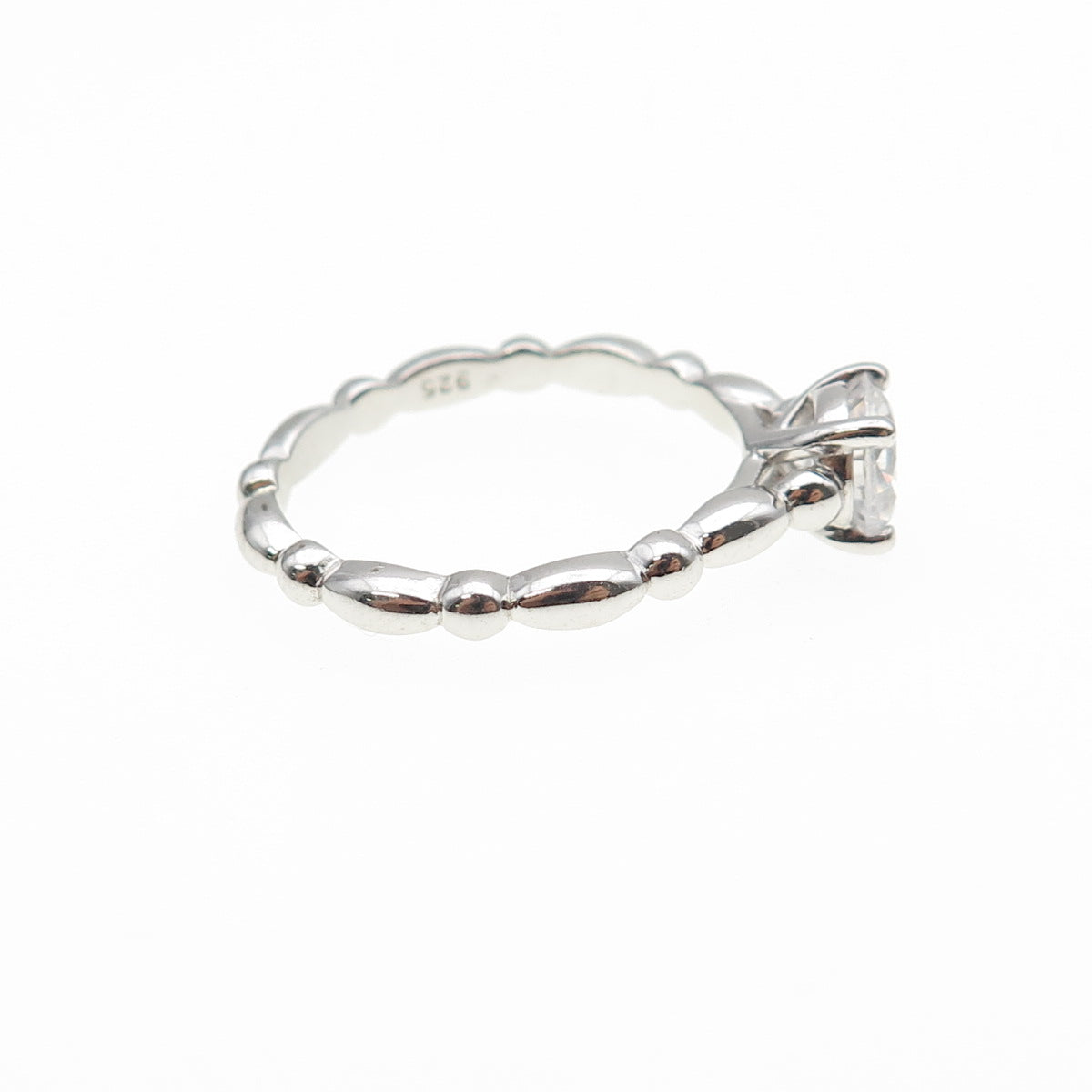 925 Sterling Silver Round-Cut C Z Engagement Ring Size 8.25
