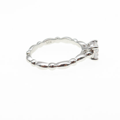 925 Sterling Silver Round-Cut C Z Engagement Ring Size 8.25