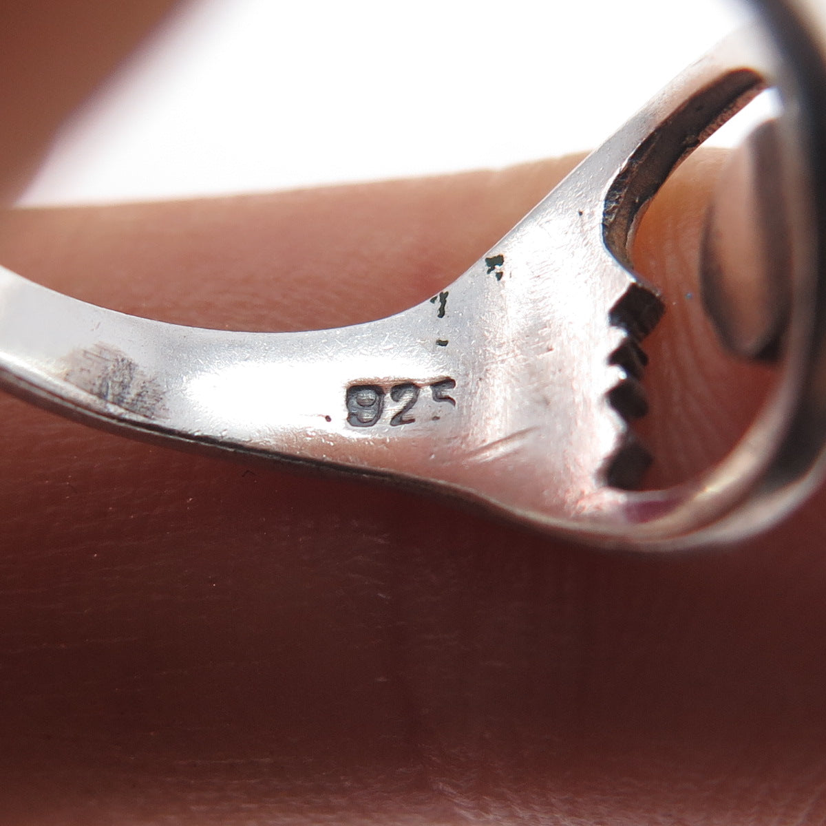 925 Sterling Silver Vintage Enamel Yin Yang Crescent Moon Ring Size 6.5