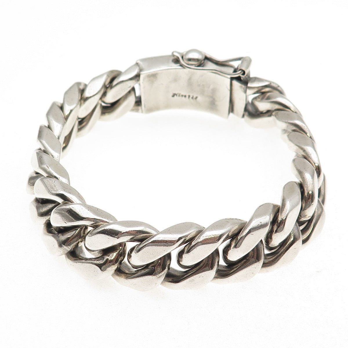 Nino 925 Sterling Silver Vintage Heavy 183.4g Cuban Link Bracelet 8.5"