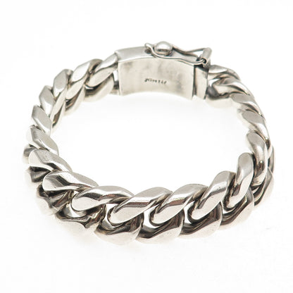Nino 925 Sterling Silver Vintage Heavy 183.4g Cuban Link Bracelet 8.5"